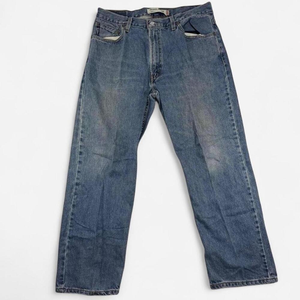 Levi’s 505 Regular Fit Straight Leg Blue Jeans Men’s 36x29 Medium Wash Denim